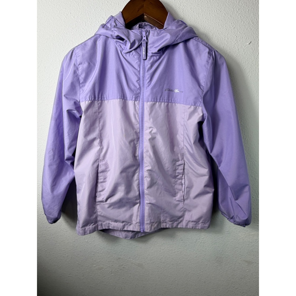 Eddie Bauer Kids Jacket Purple M 10/12 Windbreaker Hooded Full Zip Gorpcore